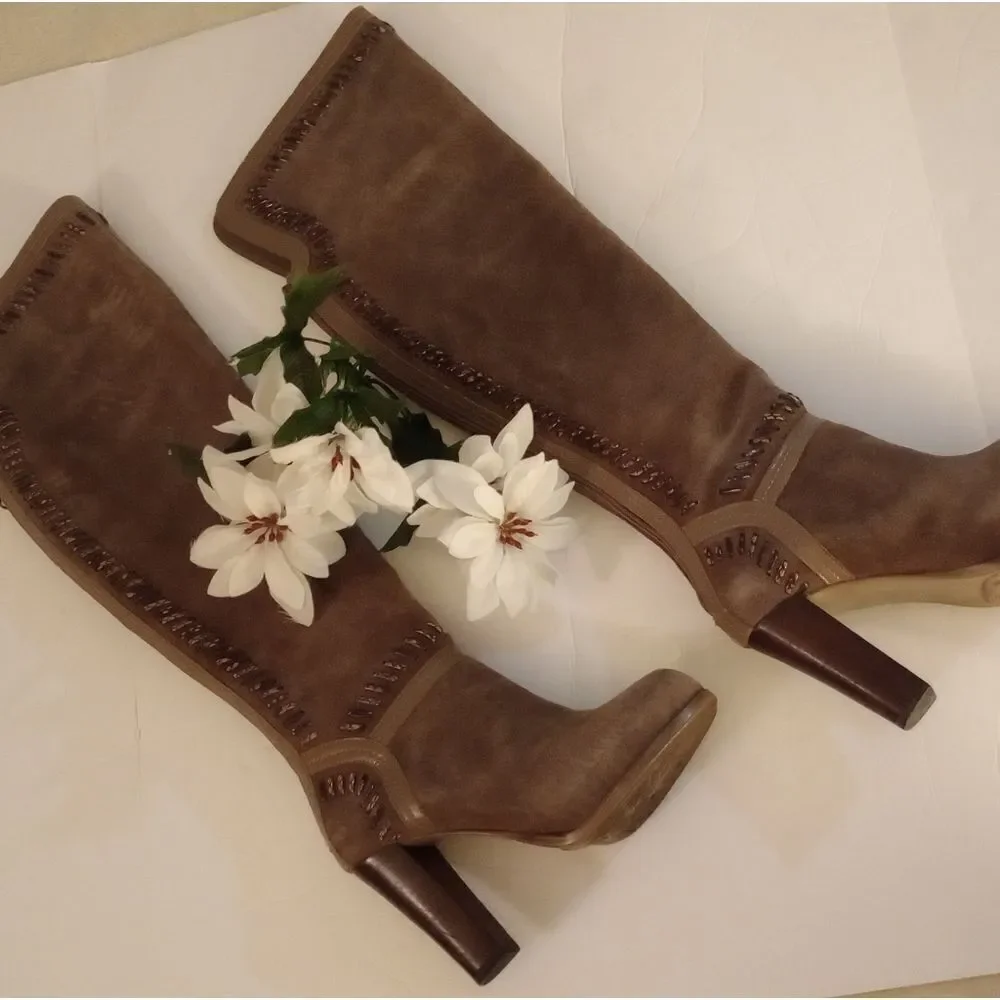 👢CARLOS SANTANA Marina Over-the-knee Marina Boots - Taupe